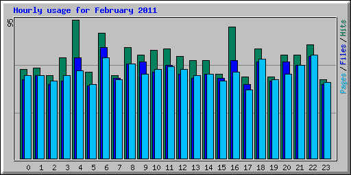 Hourly usage for February 2011
