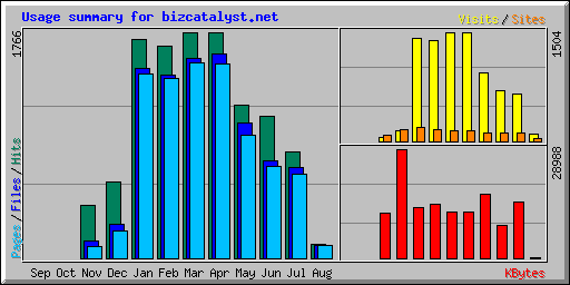 Usage summary for bizcatalyst.net