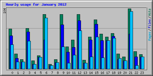 Hourly usage for January 2012